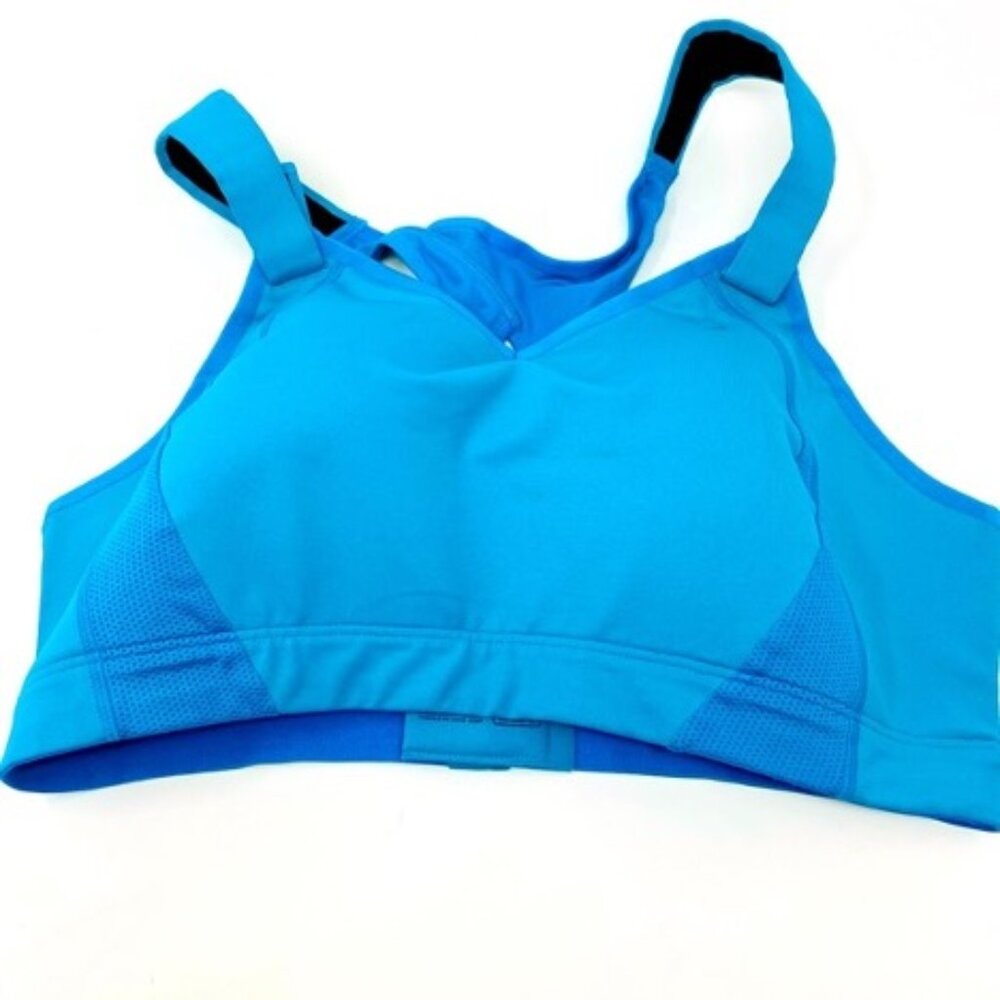 Moving Comfort Blue Racerback Sports Bra Size 38D
